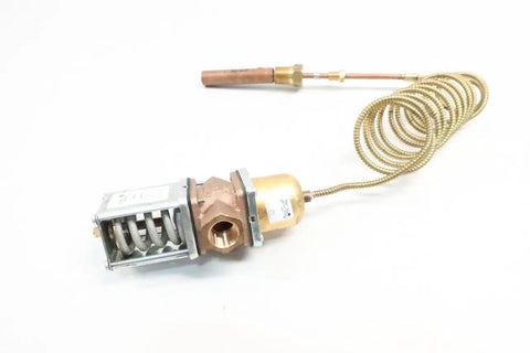V47AB-3 Temperature Water Regulating Valve One Half Inch NPT Thread For Plumbing Easy Install Water Temperature Control Regulator High Precision Flow Valve For Home Or Industrial Use, brass valve with coiled sensor