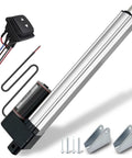 Dang Smooth 12Vdc Electric Linear Actuator With 10 Inch Stroke And Momentary Switch 200 Lb Force IP66 Weatherproof Shell with brackets and switch.