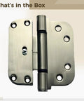 Heavy Duty 4 Inch Wood Door Hinge With Brushed Nickel Finish Round Corner Six Hole Design Adjustable Hinges