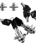 Chrome Saddlebag Latch Kit With Keys And Locks, Theft Deterrent Lock Covers visible with keys and chrome latch components