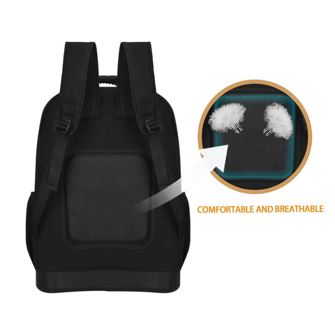 Back view of Electrician Tool Backpack With Laptop Compartment Waterproof 600D Polyester showing straps and breathable padding detail