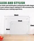 Tempered Glass Cutting Boards Set For Kitchen Counters 2 Pack 16x12 And 12x8 Inches displayed on a countertop