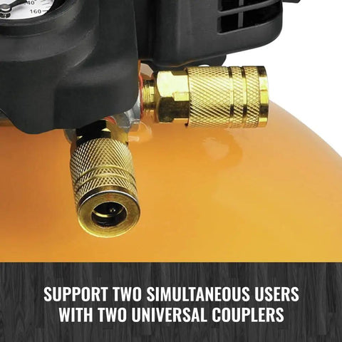 Bostitch 6 Gallon Pancake Air Compressor With Oil-Free Pump And High-Flow Delivery Up To 150 PSI And 2.6 SCFM For Nails, Staples And Finish Work In Garage Or Shop Easy Portability