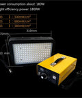 Heavy Duty Cold Light UV Curing Lamp 3600W Top Shelf Shadowless Resin Dryer showing power specs and dimensions for print curing.