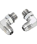 Solid Pro One Quarter Inch Hydraulic Adapter Fitting 90 Degree Elbow 37 Flare Male Thread To SAE ORB Male Interface High Pressure Connector J514 Fitment For Auto Rigs Heavy Duty Build Leak Proof Seal Works Great At Shops Gear Up Fast, silver 90-degree hydraulic adapter fittings