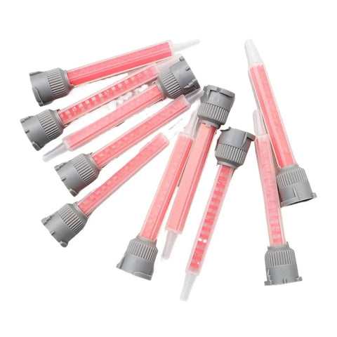 Cnc Eccentric Clamps 500 Pack Epoxy Adhesive Mixing Nozzles For Static Dual Cartridge Tubes Mixes Perfectly 10 To 1 Glue Ratios set of 11 grey and pink nozzles