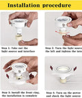 Installation steps for Two Pack Of Crisp White Square Recessed Lighting Trims With Angled Gu10 Downlight Housing.