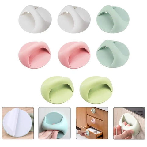8 Pack Self Adhesive Wardrobe Handles For Cabinets And Drawers No Drill Punch Free Easy Stick On Door Knobs With Colorful Surface