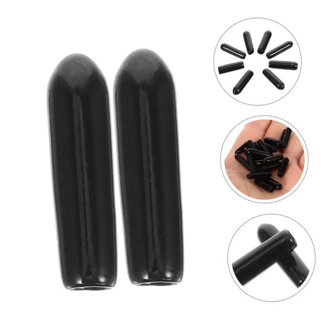 High Grade Black Plastic Dishwasher Rack End Caps 3mm 200 Piece Collection snap-on prong caps in black color.