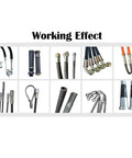 Various hydraulic hoses and fittings demonstrating usage with the Knocks Out Transmission And Brake Repairs Like A Boss Using This Portable 12V Electric Hydraulic Hose Crimping Tool With Ten Heavy Duty Dies For One Quarter To Two Inch Auto Lines.