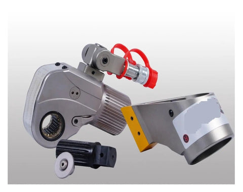 Heavy Duty Square Drive Hydraulic Torque Wrench Featuring Rock Solid Precision Machined Construction And Smooth Three Sixty Degree Swivel Fittings.