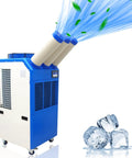 Heavy Duty Portable Air Conditioner That Kicks Butt On Roasting Days With Blistering 22178 Btu Cooling And Snappy 910 Cubic Meter Per Hour Airflow For Garage Workshops And Patios with multiple air outlets.