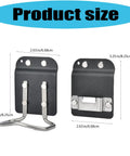 Badass Heavy Duty Tool Hooks For Power Drills And Tape Measures With Zero Hassle Job Site Setup Using Rock Solid Reinforced Nylon And Stainless Steel, size dimensions shown.