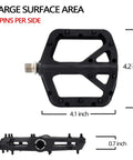 Non-Slip Mountain Bike Pedals With Lightweight Wide Flat Platform For MTB, Nylon Composite Body, Nine Sixteen Inch Spindle