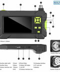 Dope 1080P HD Handheld Borescope With 4.3 Inch LCD Screen showing control buttons and camera interface for inspection.