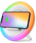 4 In 1 Bluetooth Speaker With Lights And Wireless Charging Station For Teens And Dorm Rooms, Night Light, Phone Holder