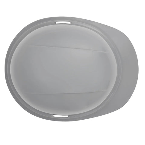 Top view of Cap Style Vented White OSHA Hard Hat with 6 Point Suspension, Lightweight ABS Construction for job sites.