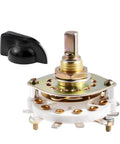 Rotary Band Switch 1 Pole 8 Position 1 Deck With 43mm Diameter And 44mm Height 6mm Rotating Dial 20mm Shank 0.3A At 220V Compact Multi Position Selector For Electronics Projects Tinker Friendly, front view with knob