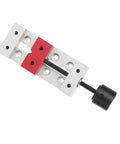 50mm Mini Aluminum Flat Clamp And Cnc Machined Bench Vise With Threaded Rod For Drill Press Workbench Fixing Tool, top view.