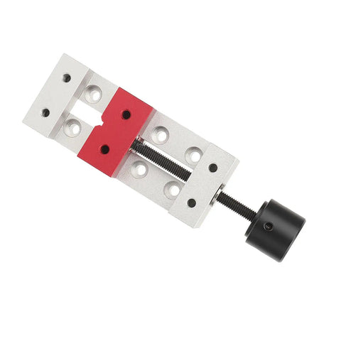 50mm Mini Aluminum Flat Clamp And Cnc Machined Bench Vise With Threaded Rod For Drill Press Workbench Fixing Tool, top view.