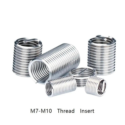 Stainless Steel Helical Thread Repair Insert Kit Set With Multiple Sizes 10 Pieces Beef Up Damaged Tool Threads For Quick Easy Install