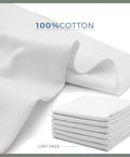 Stack of lint-free cotton cloth rags for staining wood and cast iron, painting, dusting and cleaning, soft 100 percent jersey knit cotton.