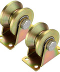 2 Pack 2 Inch V Groove Wheel Sliding Gate Track Roller Heavy Duty Rigid Casters for Barn Doors Industrial Machines
