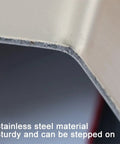 Close-up of Heavy Duty Stainless Steel Floor Cable Cover With Self Adhesive Backing, showcasing sturdy, scratch-proof edge suitable for foot traffic.