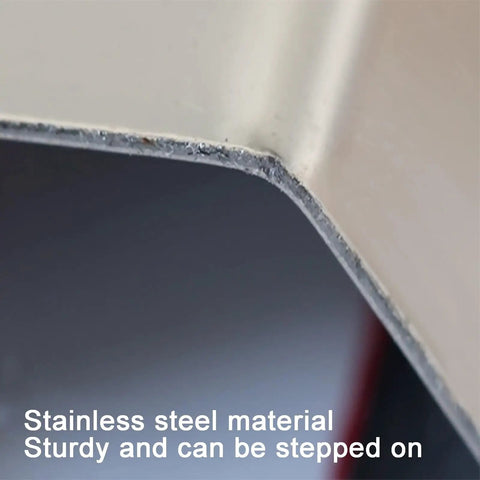 Close-up of Heavy Duty Stainless Steel Floor Cable Cover With Self Adhesive Backing, showcasing sturdy, scratch-proof edge suitable for foot traffic.