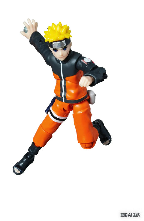 Naruto figure from Naruto Shippuden Kurama And Naruto Dual Figure Model Kit, 263-Piece Set, shown in dynamic pose, 7.09 inches tall.