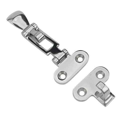 316 Stainless Steel Anti Rattle Marine Latch For Yacht Door Cabinet Toolbox Silent Buckle Hasp Mirror Polished Finish With M5 Screws
