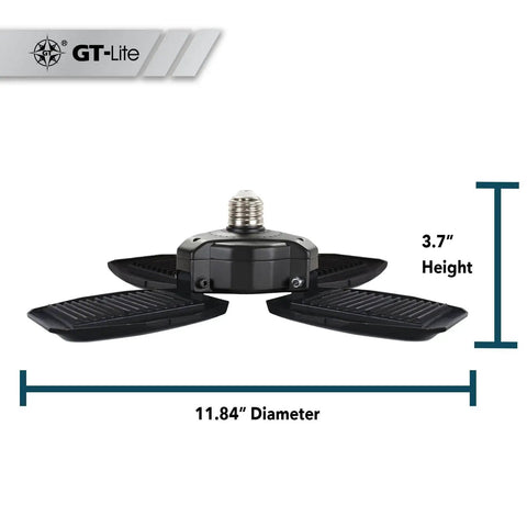 15,000 Lumen LED Adjustable 4 Panel Garage Light Go-To Heavy Duty Indoor Lighting 140W Power Daylight White 5000K E26 Base