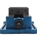 Front view of Heavy Duty Four Inch Bench Clamp Vise With Rock Solid Grips For Milling And Drilling Machines built from tough grey cast iron.