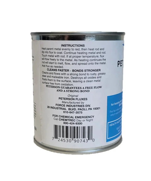 Pro Grade Fine Flux Powder For Brazing And Welding 1 Lb Can label and instructions details