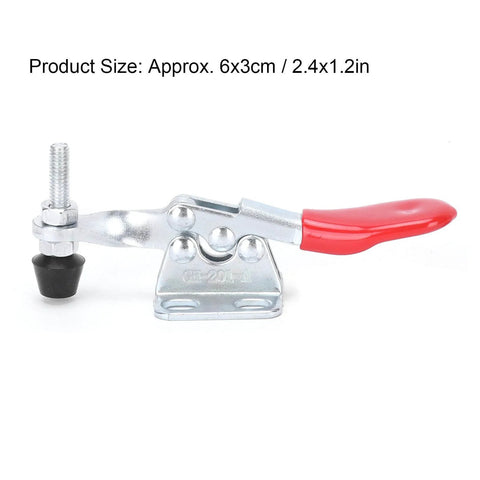 2 Pack Toggle Clamp Fixture Set With Quick Release Hold Down Clamps GH201A Nonslip Red Horizontal Mount