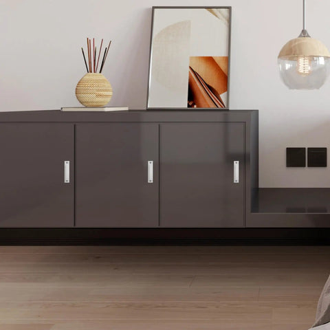 2-Piece Aluminum Cabinet Handles In White Finish For Kitchen Cupboards And Dresser Hardware on dark cabinet doors