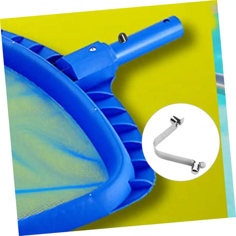 5 Pack Stainless Steel V Shaped Pool Pole Clips With Easy Push Button Snap Attachments for secure net installation