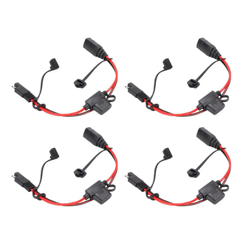 Hella Durable SAE Extension Cable For Charger One Foot 14AWG Cord With 20 Amp Rating features four tool-free plug and play connectors.