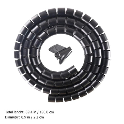 10m Black Spiral Cable Sleeve For Pet Proof Cord Management And Desk Wire Protection Kit, anti bite wire wrap tube