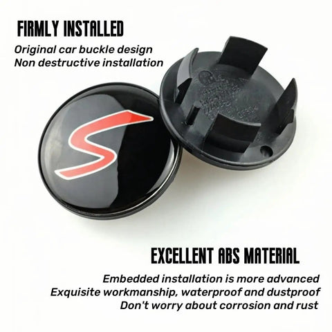 54mm S Logo Wheel Center Cap Set For Mini Cooper Clubman Countryman Paceman Premium ABS Material Durable Wheel Center Covers With Sleek Chrome Finish