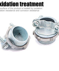 Ten Pack Three Quarters Inch Clamp Type Cable Connectors For Metallic Conduit To Protect Cables Silver Zinc Alloy Construction