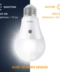 Outdoor Dusk To Dawn LED Bulbs Two Pack With Auto On Off Sensor 9W 806 Lumens 60 Watt Equivalent A19 E26 Medium Screw Base in use