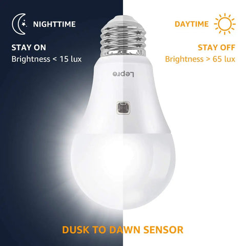 Outdoor Dusk To Dawn LED Bulbs Two Pack With Auto On Off Sensor 9W 806 Lumens 60 Watt Equivalent A19 E26 Medium Screw Base in use
