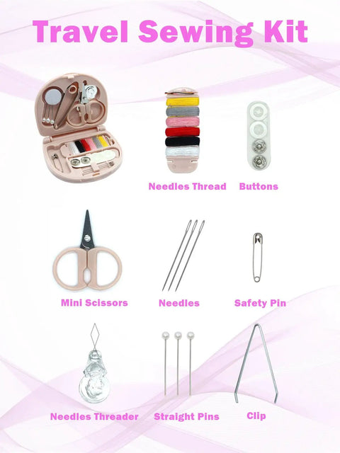 Ultra Handy Mini Sewing Kit For On The Go Travel Size Emergency Pocket Kit with accessories on display