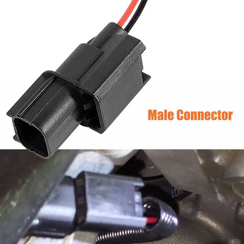 Honda VCM Disable Kit Harness For 3.5L V6 Engines That Fits Pilot Accord Ridgeline Odyssey And Acura SUVs With VCM Reduces Oil Consumption And Keeps Your Ride Smooth, showing male connector detail and installation.