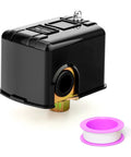 Water Well Pressure Switch 30 to 50 PSI 1/4 Inch Female NPT Adjustable Differential Tank Water Pump Control Valve with teflon tape