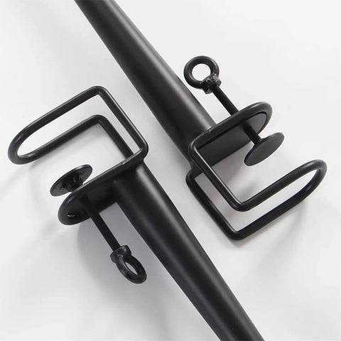 Adjustable Clamp Leg For DIY Coffee And Console Tables, Black Metal Leg With Floor Protectors, No Punching Design To Protect Desktop