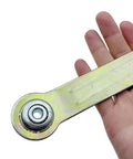2 Pack Glider Bearing Arm Brackets for Outdoor Rockers 8.9 Inch Overall Length and 7.5 Inch Hole Center Replacement Patio Parts in hand