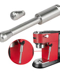 High Temp Steam Wand And Milk Frothing Hose Kit For EC685 Coffee Makers With Durable Stainless Steel Easy Fit Pro Level Foam For Rich Creamy Milk Every Cup installed on red coffee maker
