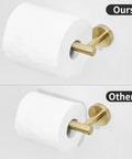 Gold Bathroom Hardware Set With Toilet Paper Holder in Brushed Gold Finish comparing ours vs others.
